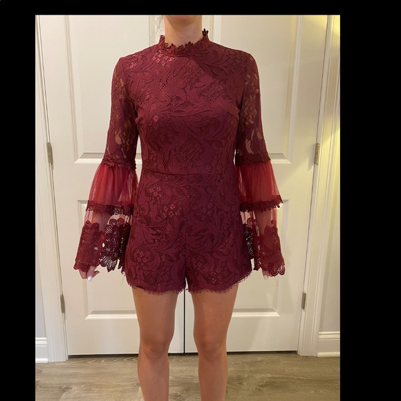 Burgundy Romper - Picture 3 of 3